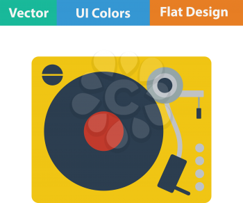Vinyl player icon. Flat color design. Vector illustration.
