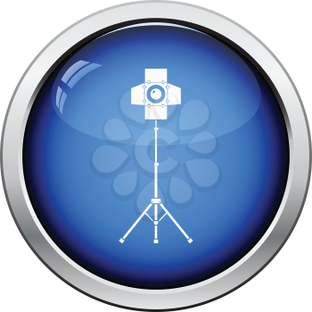 Icon of curtain light. Glossy button design. Vector illustration.