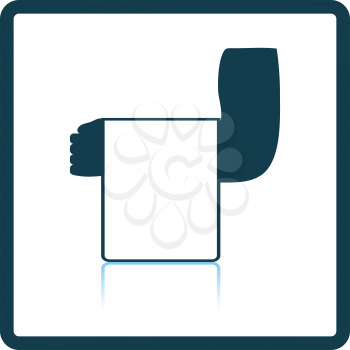 Waiter hand with towel icon. Shadow reflection design. Vector illustration.