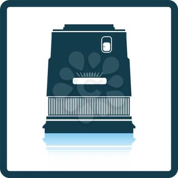 Icon of photo camera wide lens. Shadow reflection design. Vector illustration.