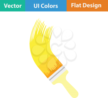Paint brush icon. Flat color design. Vector illustration.