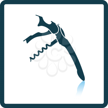 Waiter corkscrew icon. Shadow reflection design. Vector illustration.
