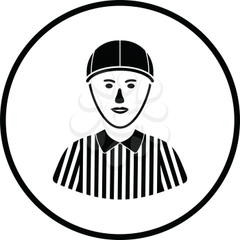American football referee icon. Thin circle design. Vector illustration.