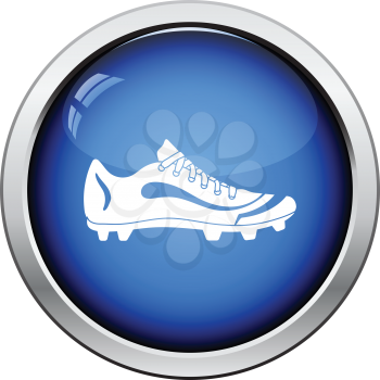 American football boot icon. Glossy button design. Vector illustration.