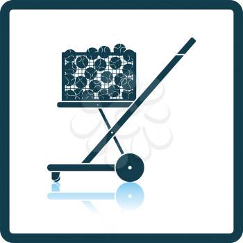 Tennis cart ball icon. Shadow reflection design. Vector illustration.
