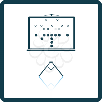 American football game plan stand icon. Shadow reflection design. Vector illustration.