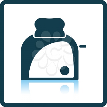 Kitchen toaster icon. Shadow reflection design. Vector illustration.