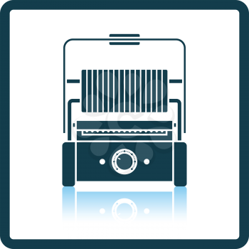 Kitchen electric grill icon. Shadow reflection design. Vector illustration.