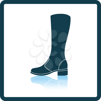 Autumn woman boot icon. Shadow reflection design. Vector illustration.
