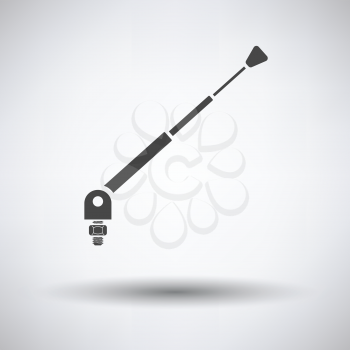 Radio antenna component icon on gray background with round shadow. Vector illustration.