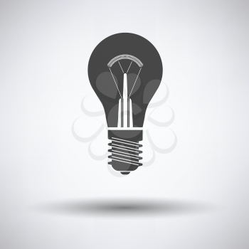 Electric bulb icon on gray background with round shadow. Vector illustration.