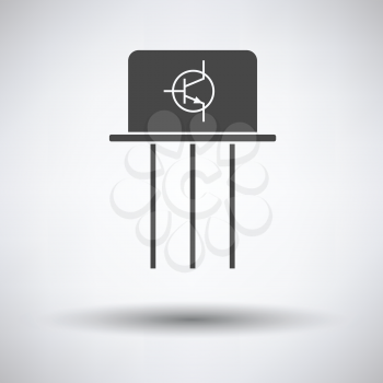 Transistor icon on gray background with round shadow. Vector illustration.