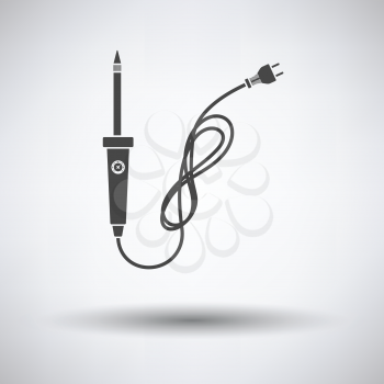 Soldering iron icon on gray background with round shadow. Vector illustration.
