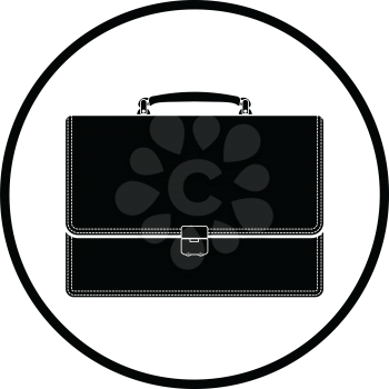 Suitcase icon. Thin circle design. Vector illustration.