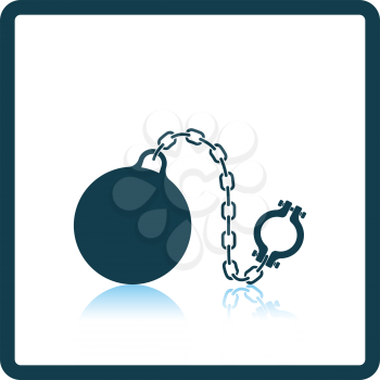 Fetter with ball icon. Shadow reflection design. Vector illustration.