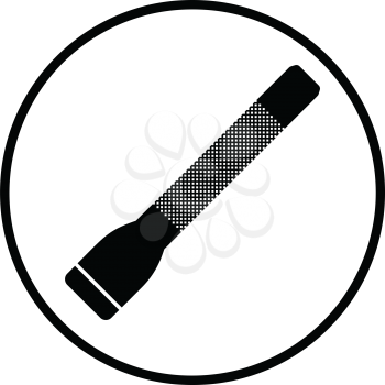 Police flashlight icon. Thin circle design. Vector illustration.