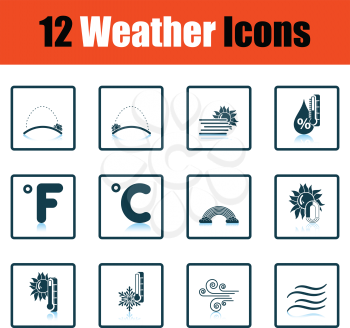 Set of weather icons. Flat design tennis icon set in ui colors. Vector illustration.