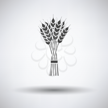 Wheat icon on gray background with round shadow. Vector illustration.