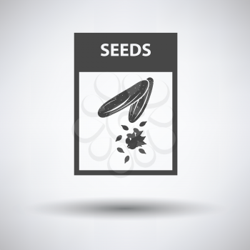 Seed pack icon on gray background with round shadow. Vector illustration.