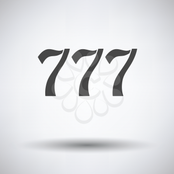 777 icon on gray background with round shadow. Vector illustration.