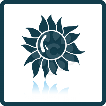 Sun icon. Shadow reflection design. Vector illustration.