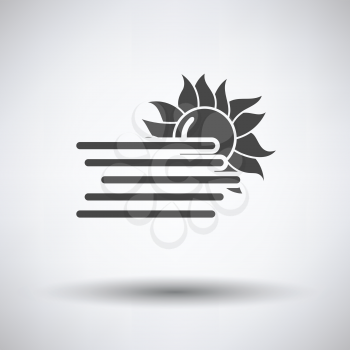 Fog icon on gray background with round shadow. Vector illustration.
