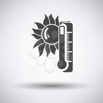 Summer heat icon on gray background with round shadow. Vector illustration.