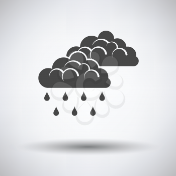 Rain icon on gray background with round shadow. Vector illustration.