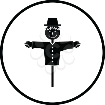 Scarecrow icon. Thin circle design. Vector illustration.
