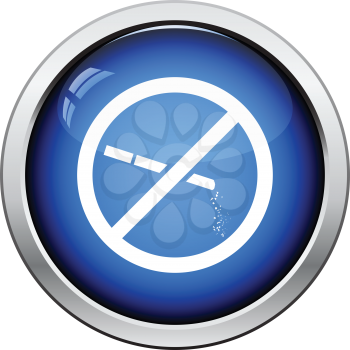No smoking icon. Glossy button design. Vector illustration.