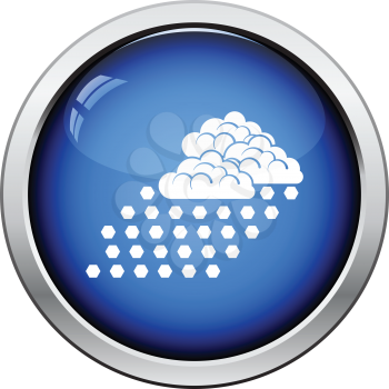 Hail icon. Glossy button design. Vector illustration.