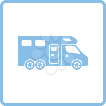 Camping family caravan  icon. Blue frame design. Vector illustration.