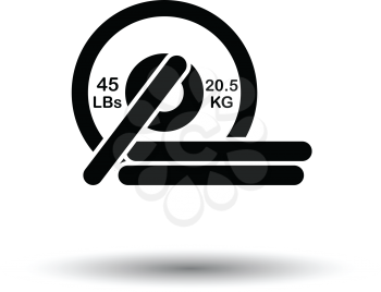 Barbell disks icon. White background with shadow design. Vector illustration.