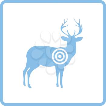 Deer silhouette with target  icon. Blue frame design. Vector illustration.