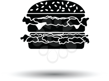 Hamburger icon. White background with shadow design. Vector illustration.