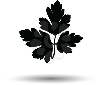 Parsley icon. White background with shadow design. Vector illustration.