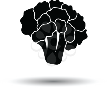 Cauliflower icon. White background with shadow design. Vector illustration.