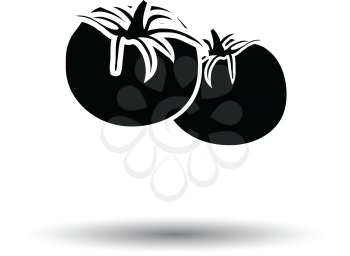 Tomatoes icon. White background with shadow design. Vector illustration.