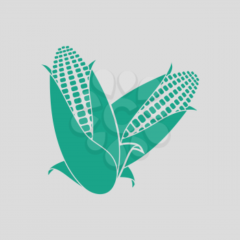 Corn icon. Gray background with green. Vector illustration.