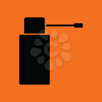 Inhalator icon. Orange background with black. Vector illustration.