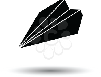 Paper plane icon. White background with shadow design. Vector illustration.