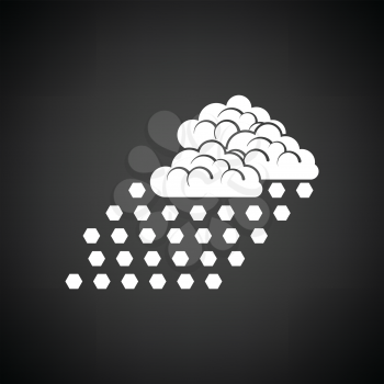 Hail icon. Black background with white. Vector illustration.
