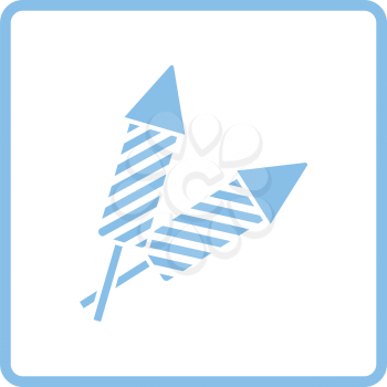 Party petard  icon. Blue frame design. Vector illustration.