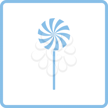 Stick candy icon. Blue frame design. Vector illustration.