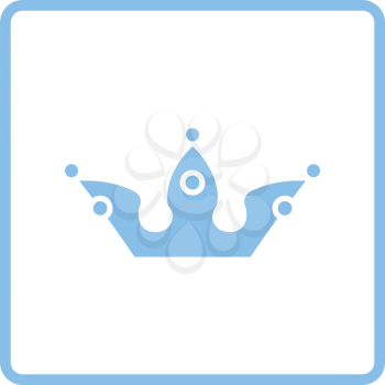Party crown icon. Blue frame design. Vector illustration.