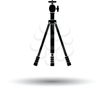 Icon of photo tripod. White background with shadow design. Vector illustration.