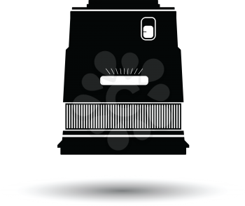 Icon of photo camera wide lens. White background with shadow design. Vector illustration.