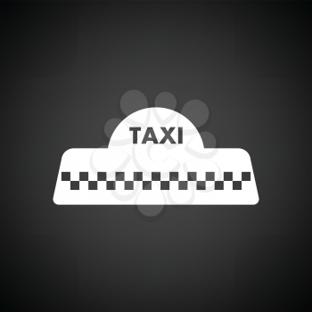 Taxi roof icon. Black background with white. Vector illustration.