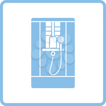 Shower icon. Blue frame design. Vector illustration.