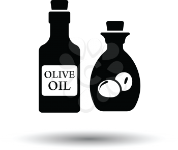 Bottle of olive oil icon. White background with shadow design. Vector illustration.